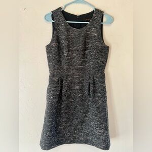 The Limited Tweed Black Brown Metallic Dress Women's Size 6 Sleeveless pockets